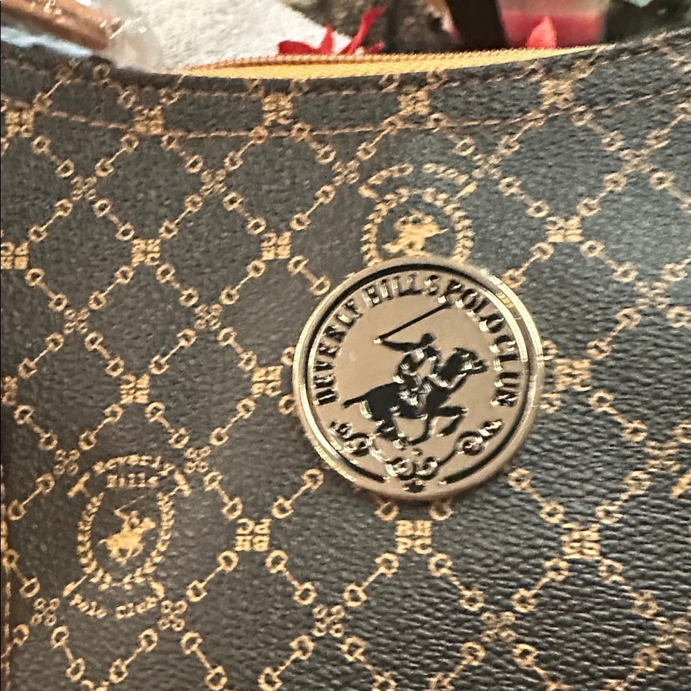 NWT Beverly Hills Polo Club brown  Patterned Womens Bag - Picture 2 of 12